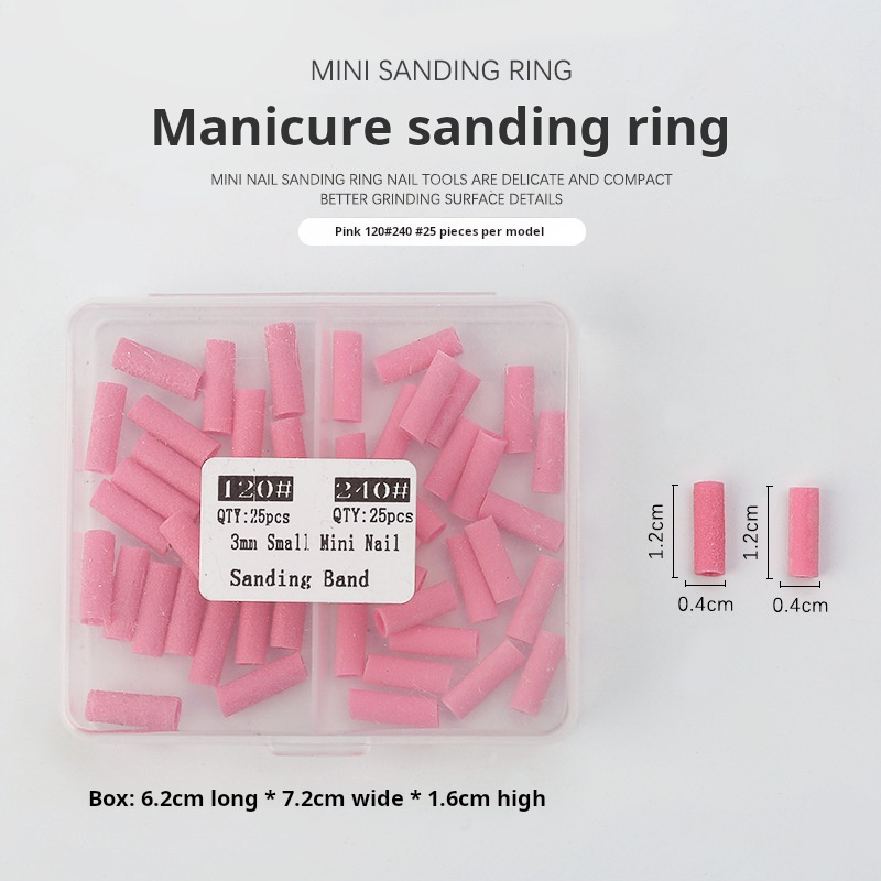 แหวนทรายขนาดเล็ก 50 วง (120# /240# สีชมพู)