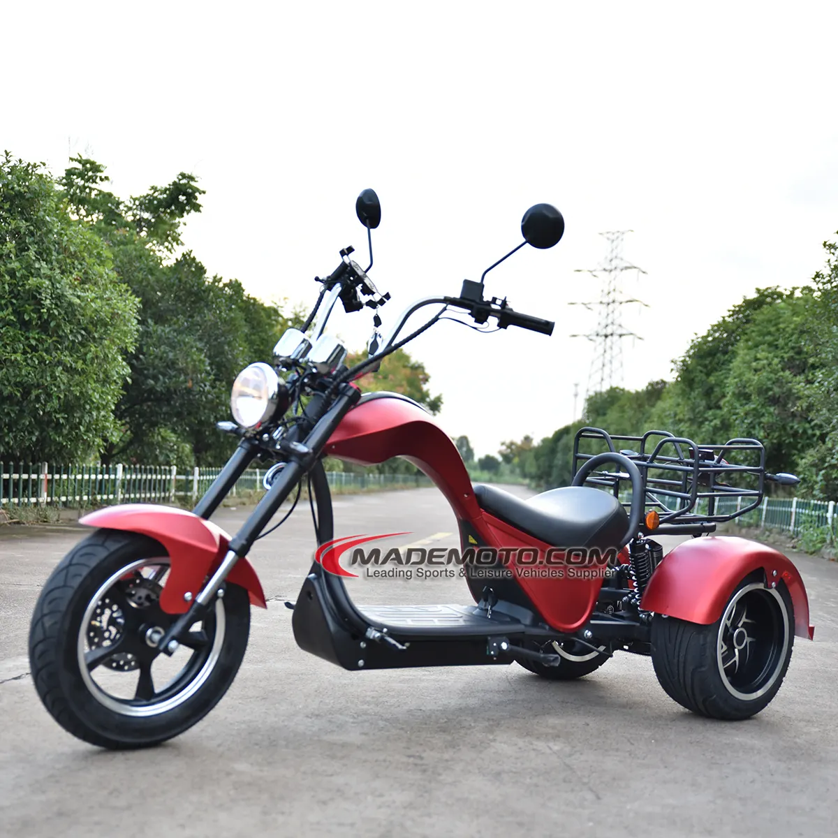 สามล้อยางใหญ่ Trike Atv รถสามล้อผู้ใหญ่ Citycoco สกู๊ตเตอร์ไฟฟ้า 3 ล้อ 3000w ใบรับรอง Eec