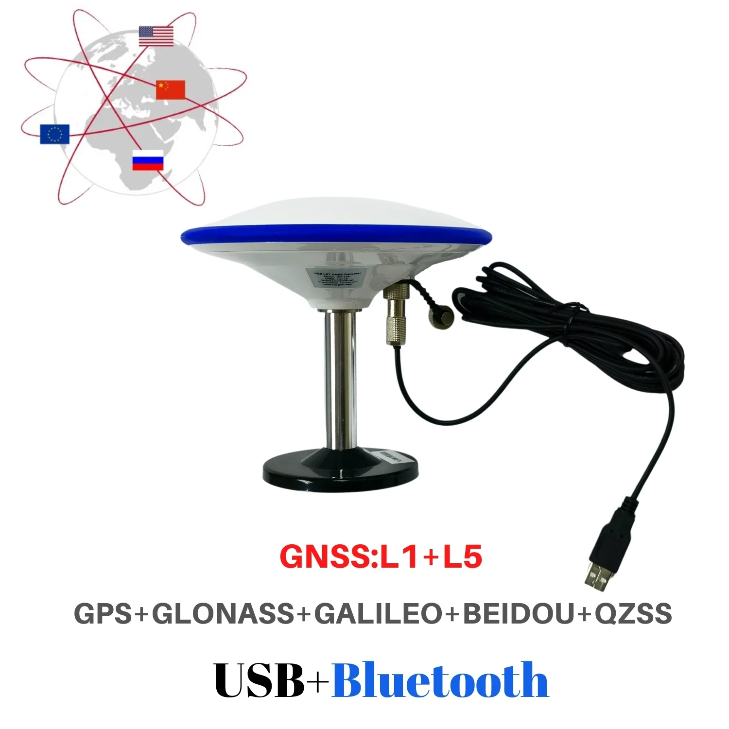 Nuovo GNSS L1 L5 GM-105BT supporto agricolo Android USB Bluetooth GPS ricevitore GNSS modulo antenna 5V baud rate 115200 TOPGNSS