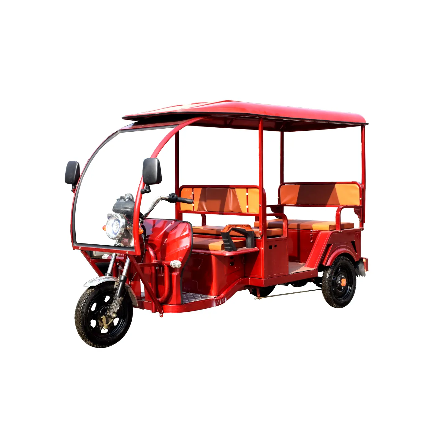 รถตุ๊กตุ๊ก Bajaj Moto แท็กซี่พร้อมแบตเตอรี่ไฟฟ้าสามล้อแท็กซี่ไฟฟ้าผู้โดยสารสามล้อ