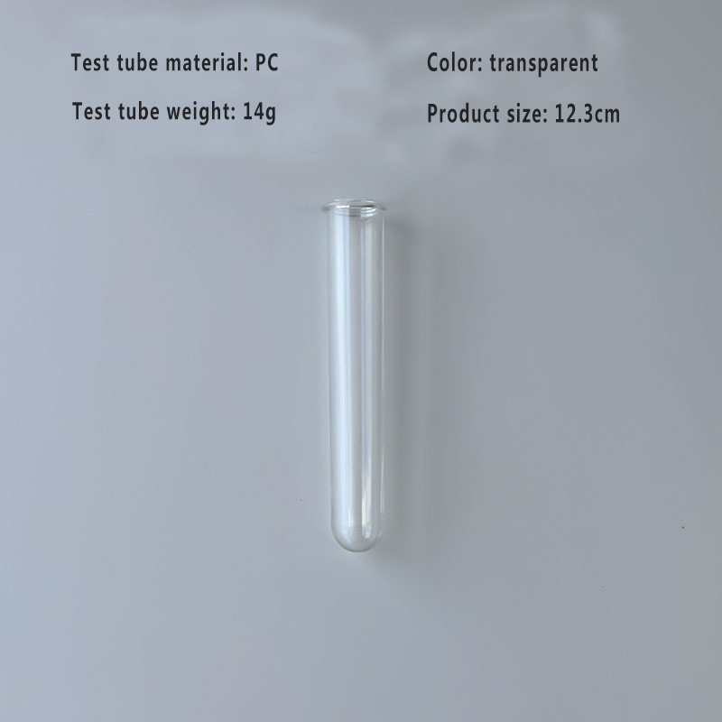 Tubo de ensayo de PC de 12 cm (transparente)