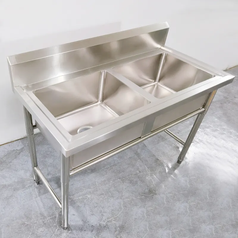 Wholesale Double Bowl Thickening Stainless Steel Kitchen Sink for Restaurant Commercial customization