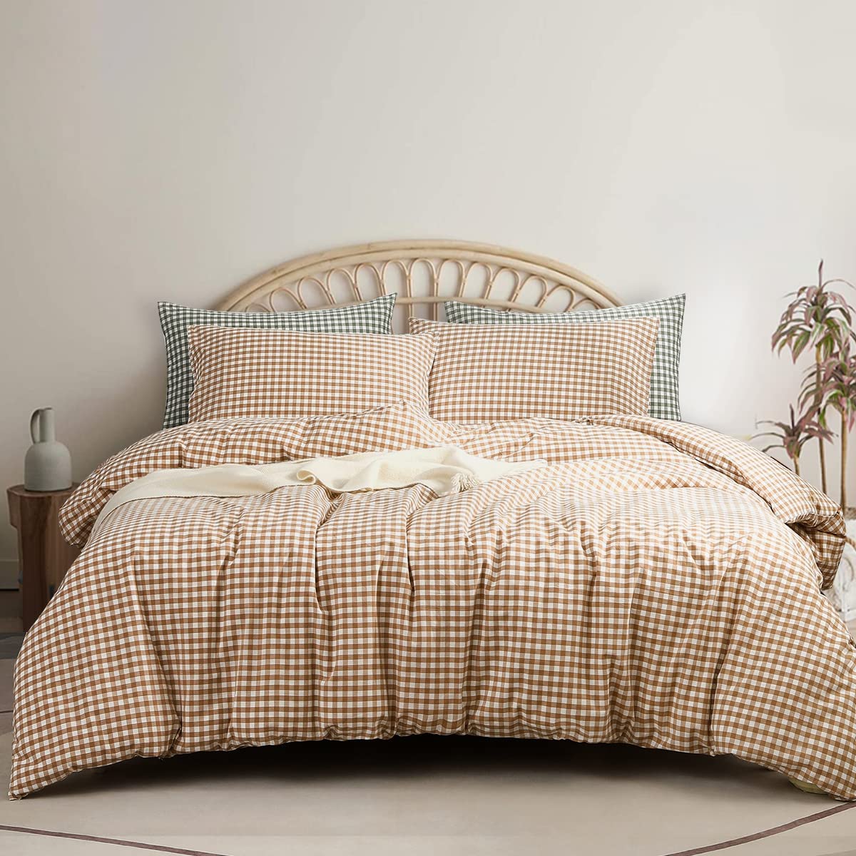 European Style Double Side Stone Washed Cotton Bed Linen bedroom bed set