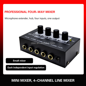 Clavax CLMC-MU400 Mini Audio Mono Mixer <strong>4</strong> Channel <strong>1</strong>/<strong>4</strong> Inch TS <strong>Input</strong> for Line Mixer Compatible With MIC Guitars <strong>Output</strong> to Mixer