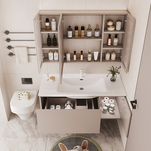 High-End Modern tasarım dikdörtgen banyo el Vanity ve ayna aksesuarı ile lavabo lüks kare lavabo - Product Image 5