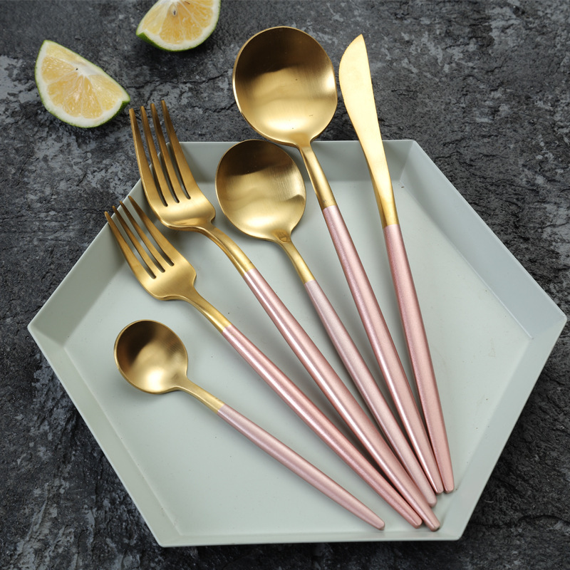 gold+ pink handle