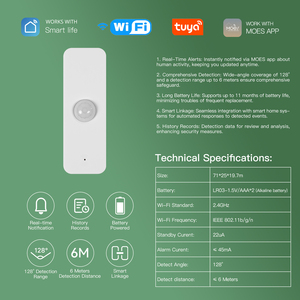 Tuya Wifi PIR Passiver Infrarot sensor zur Erkennung von Menschen Smart Life Presence Detector Menschlicher Bewegungs sensor Home Security System - Product Image 2