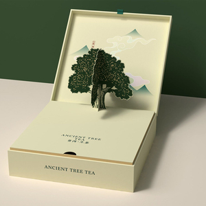 定制Logo印花弹出式树豪华批发空茶具纸板包装礼品盒茶 - Product Image 5