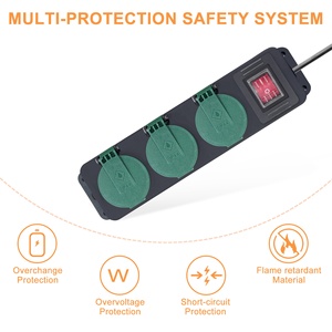 Factory New <strong>Design</strong> European Waterproof <strong>Socket</strong> Outdoor Power Strip 3 Ways With Red Switch <strong>Extension</strong> <strong>Socket</strong> - Product Image 2