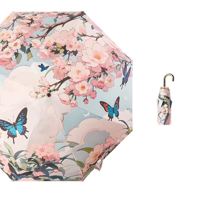 Small gold hook digital printing butterfly flower