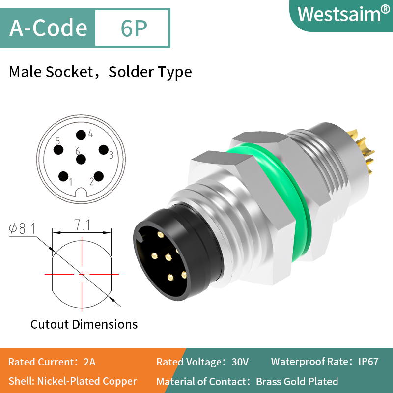 M8-A-6 male M8*0.5