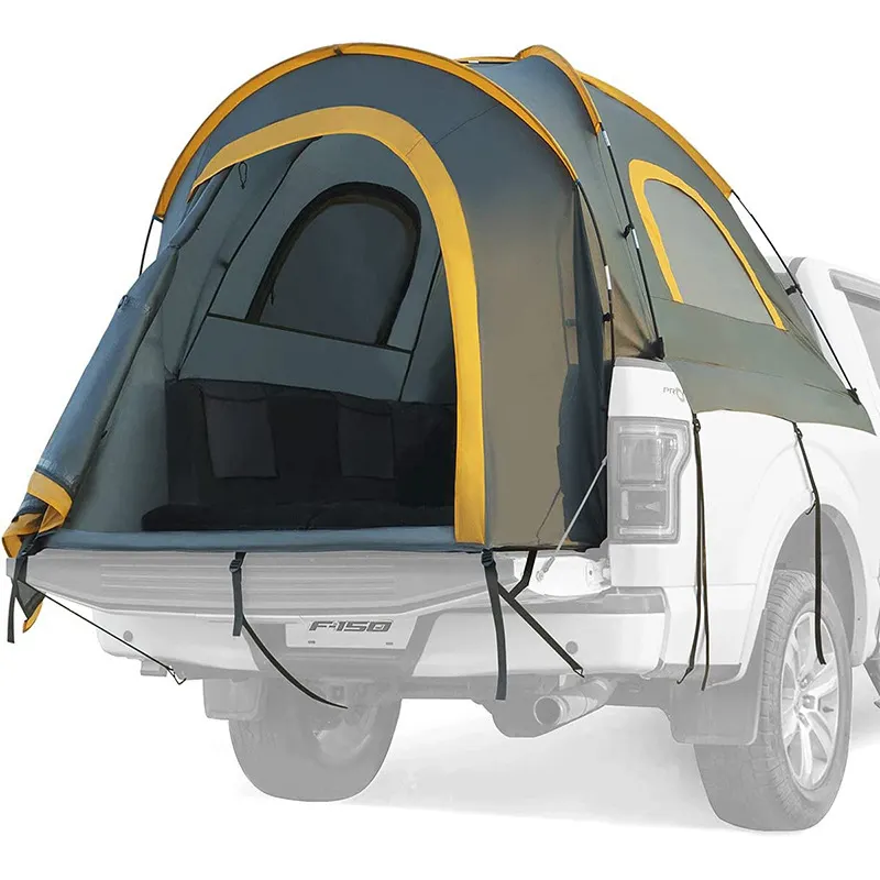 도매 210D 옥스포드 야외 낚시 2 인용 휴대용 접이식 야외 픽업 트럭 텐트 더블 레이어 캠핑 텐트