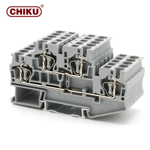 Multi Level Feed Through <strong>Double</strong> <strong>Layer</strong> Push-in <strong>Double</strong> Level DIN Rail <strong>Spring</strong> Connector <strong>Terminal</strong> <strong>Block</strong> - Product Image 1