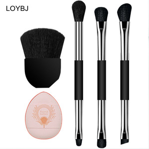 Taşınabilir makyaj fırçası takım 8 1 Mini vakfı pudra allık fırçası göz farı kaş detay güzellik makyaj puf ile fırçalar - Product Image 5