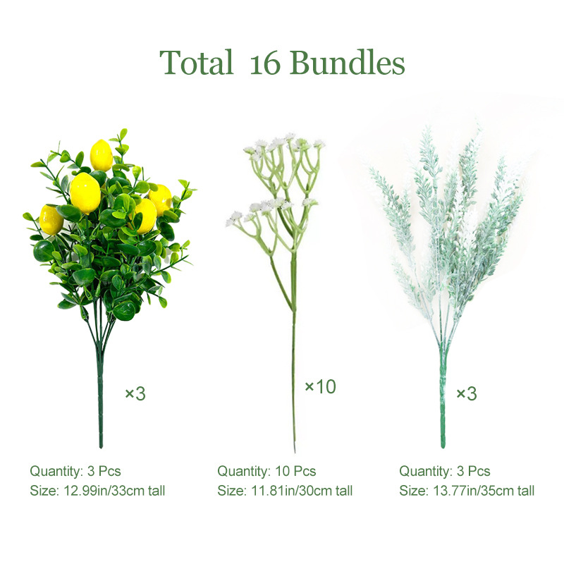 Spring Lemon Baby's Breath Bouquet - 16-stem combination