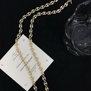 RUYI Collana a Catena Maglia Marina a Chicco di Caffè e Muso di Maiale in Oro Massiccio <span class=keywords><strong>14K</strong></span>, Gioielli Vintage Hip Hop per Uomo e Donna, di Grande Successo - Product Image 6
