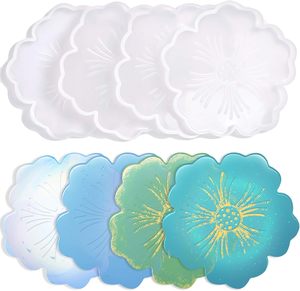 Premium silikon çiçek şekilli Coaster tepsi kalıp DIY epoksi reçine kek dekorasyon zanaat ve pişirme araçları için - Product Image 3
