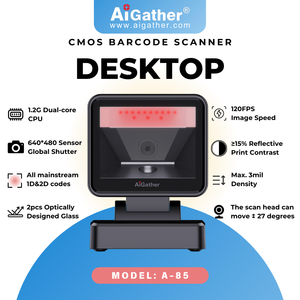 AiGather-Escáner de código de barras de escritorio para equipos médicos, código QR de matriz de datos GS1, EAN13, código UDI, lectura de escritorio, EAN13 - Product Image 2