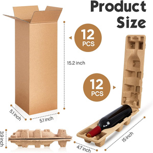 Koruyucu tepsi ile şarap şişesi nakliye kutusu gözlük için tek hareketli kutular 5.1x5.1x15.2 inç - Product Image 2