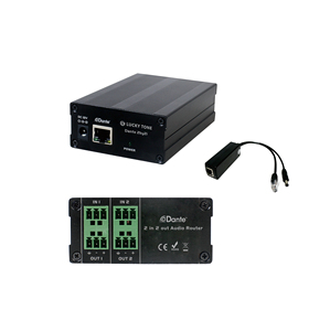 Профессиональный аудио-интерфейсный передатчик 2 в 2 Out Dante Network с разъемом RJ45 и разветвителем POE - Product Image 1