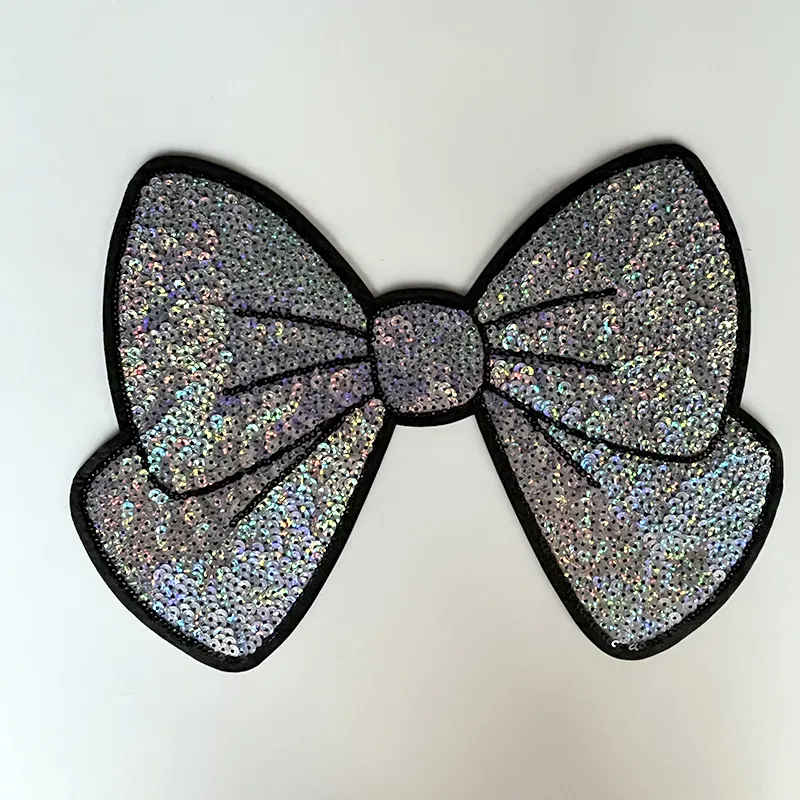 Toppe di paillettes con Glitter a farfalla e paillettes con ricamo in alfabeto glitterato per abbigliamento