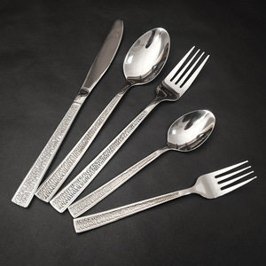 High Grade Stainless Steel Stone Pattern Cutlery Steak Knife Spoon and Fork <strong>Flatware</strong> Gift 3 Pieces Set Modern <strong>Simple</strong> <strong>Style</strong> - Product Image 2