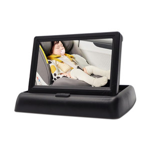 Monitor de salpicadero de coche plegable de 4,3 pulgadas TFT LCD Monitor de vista trasera de coche pantalla Sistema retrovisor de estacionamiento para cámara de marcha atrás de respaldo - Product Image 1