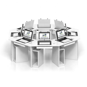 Hot Sale New Design Cabrio Computer tisch mit CPU-Halter Metallrahmen Computer Klassen zimmer Möbel Kombination zum Verkauf - Product Image 1
