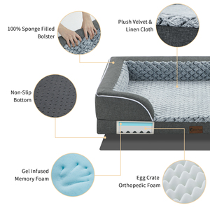 XXL Waterproof Orthopedic Bed for <strong>Extra</strong> Large Dogs Cats Memory Foam Cooling Bolsters Nonskid Bottom Removable Washable <strong>Plush</strong> - Product Image 4