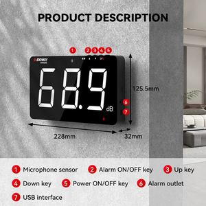 Medidor de nivel de sonido digital de alta precisión Sndway Medidor de decibelios 4 en 1 para monitoreo de viento/luz/temperatura - Product Image 3
