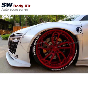 Audi R8 V8 V10 için yüksek kaliteli LB tarzı geniş gövde kiti ön tampon otomobil parçaları ile yükseltme aerodinamik performansı artırır - Product Image 4