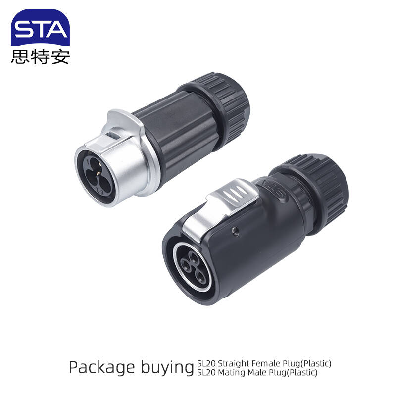 Straight Female Plug+Mating Male Plug