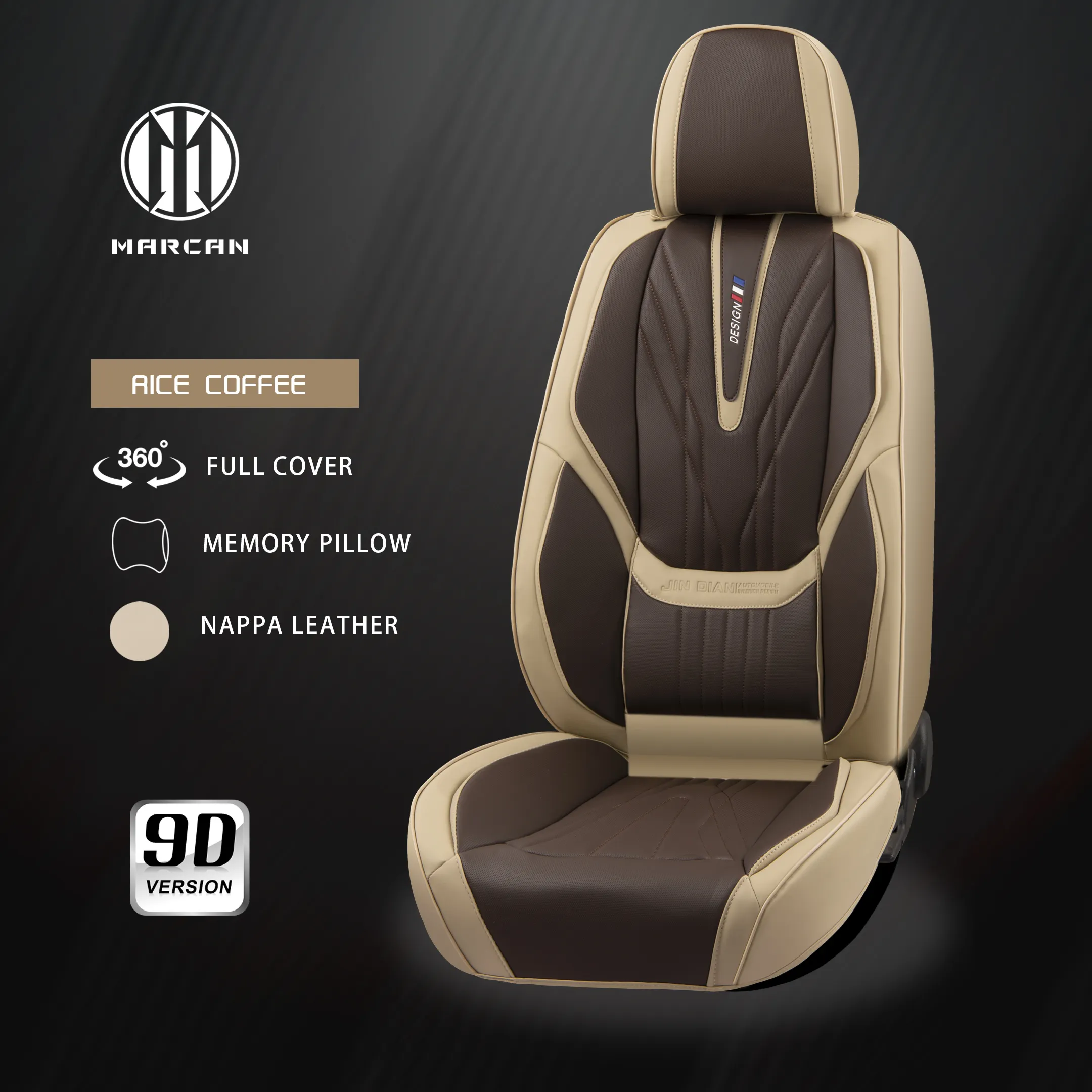 Marcan 2023 nouveaux kits de conversion de modification respirants ensemble complet housse de siège automobile housses de siège de voiture en cuir de luxe