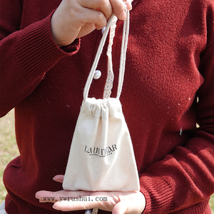 10oz Biodegradable Cotton <strong>Canvas</strong> <strong>Drawstring</strong> Bag 100% Natural Color Small <strong>Drawstring</strong> <strong>Pouch</strong> for Dust and Packaging - Product Image 2