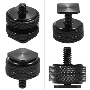 <strong>1</strong>/<strong>4</strong>&quot; Dual Nuts Tripod <strong>Mount</strong> Screw Double Layer Thread Screw <strong>Mount</strong> Adapter Black Camera Screw <strong>Mount</strong> for Camera Flash - Product Image 2