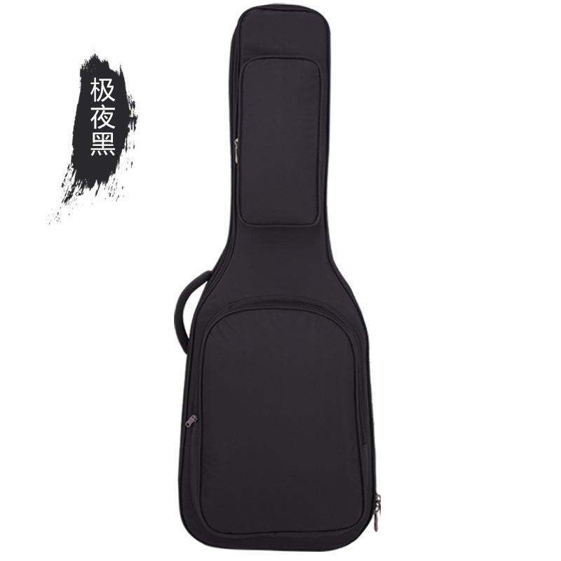 กระเป๋ากีตาร์ไฟฟ้าบุกำมะหยี่สีดำ + ที่พักคอ