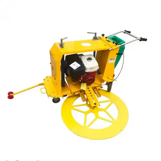 Hand pushed round manhole cover cutting machine road damage well lid sewing slot machinery