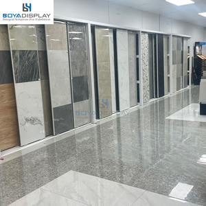 Boya Tùy Chỉnh Kim Loại Trượt Đẩy Kéo Adjustive Đá Cẩm Thạch Nhân Tạo Tự Nhiên Mẫu Slate Tầng Đứng Gốm Gạch Hiển Thị Giá - Product Image 5