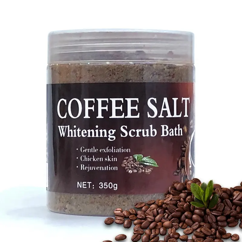 Exfoliante de café para baño, exfoliante de limpieza profunda de sal marina, para baño, blanqueador de café