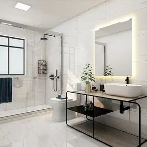 אפקט שיש פורצלן 400x800 אריחים מזוגגים מזוגגים אריחים מלבנים רצפה מלבנים חדר מודרני מבריק אירופה