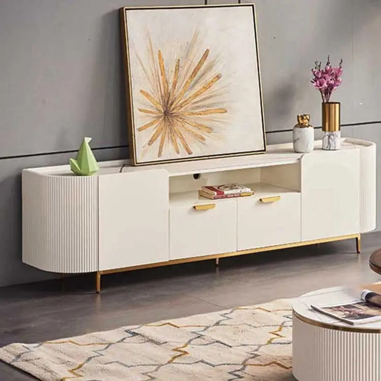 Mueble de sala de estar moderno para el hogar, soporte de Tv de lujo de tamaño personalizado, de alta calidad