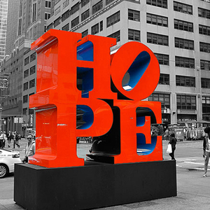 Açık hava bahçe dekorasyonu Modern bahçe sanat heykel 304 paslanmaz çelik umut heykel Robert Indiana