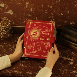 Custom Leather Cover Beauty and the Beast <strong>Book</strong> Refillable Binder Notebook Literary Journals and Notebooks for Holiday Gift