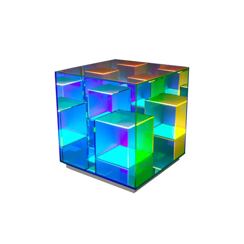 Lâmpada de mesa decorativa led, multicolor, atmosfera, caixa de luz, decoração de casa, cubo mágico