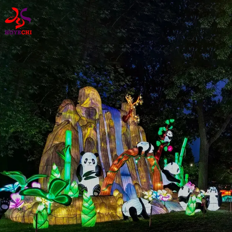 Наружное освещение, традиционное китайское коммерческое мероприятие, площадь, площадь, парк, зоопарк, панда, фонарь, украшение, фестиваль фонарей