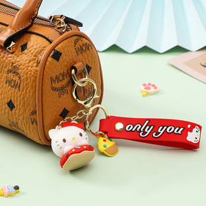 Mới Đến Kawaii Kim Loại Key Chủ Dễ Thương Sanrioed 3D Mềm Cao Su Donut Mặt Dây Chuyền Thời Trang Phim Hoạt Hình Xe Keychain Donut Giai Điệu - Product Image 4