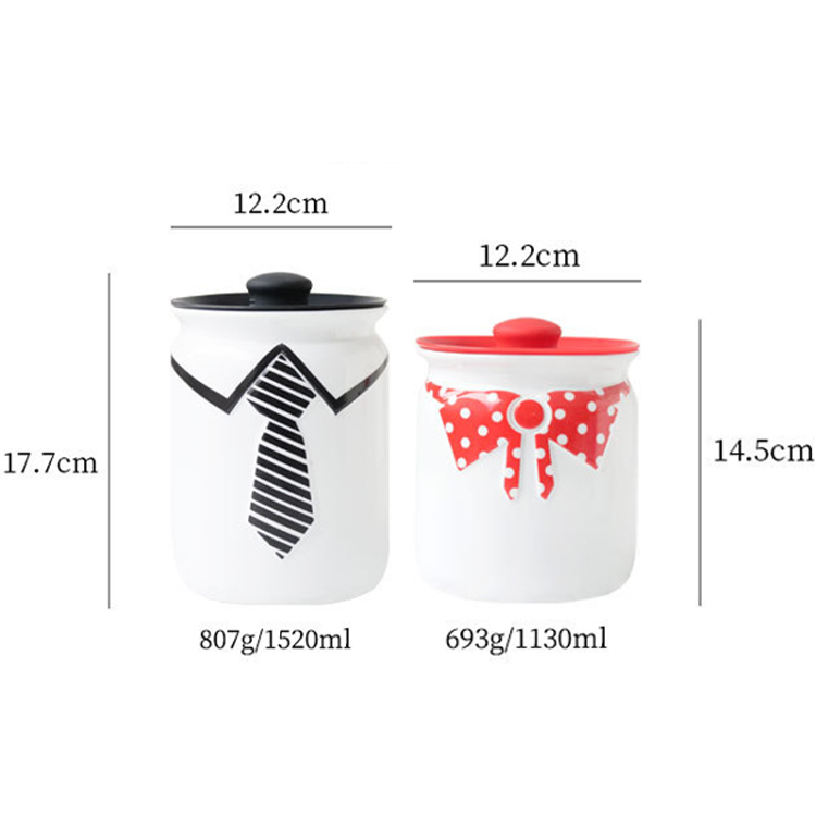 Custom large Embossed kitchen ceramic storage food storage jar candy moisture-proof sealed tin coffee tea tank with lid