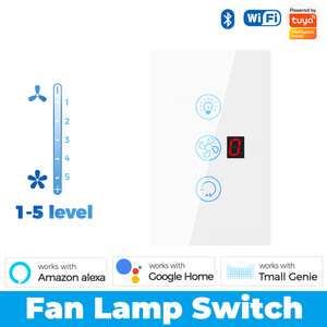 涂鸦智能家居WiFi触摸开关现代墙壁开关，用于通过墙壁规则应用程序进行风扇灯可调速定时控制 - Product Image 6