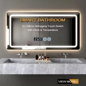 DC12V 5A 60W Led espejo tiempo temperatura pantalla desempañador atenuado inteligente 2 botones Control Sensor táctil para iluminación de baño - Product Image 2