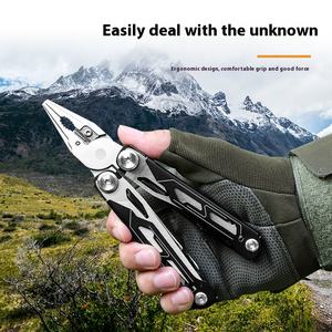 17-in-1 tragbare Outdoor Survival Camping <span class=keywords><strong>Multi</strong></span> <span class=keywords><strong>tool</strong></span> Kombination DIY Grade Zange Abisolierzange Schrauben dreher Datei Flaschen öffner - Product Image 5